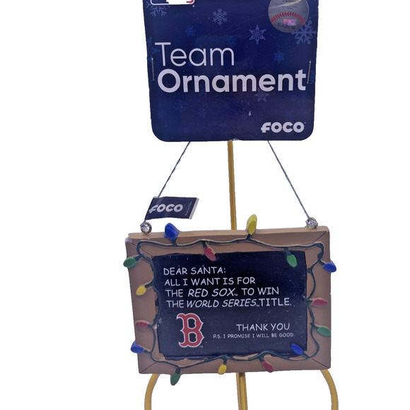 Boston Red Sox Christmas Ornament NEW Foco Dear Santa Baseball - Picture 2 of 7